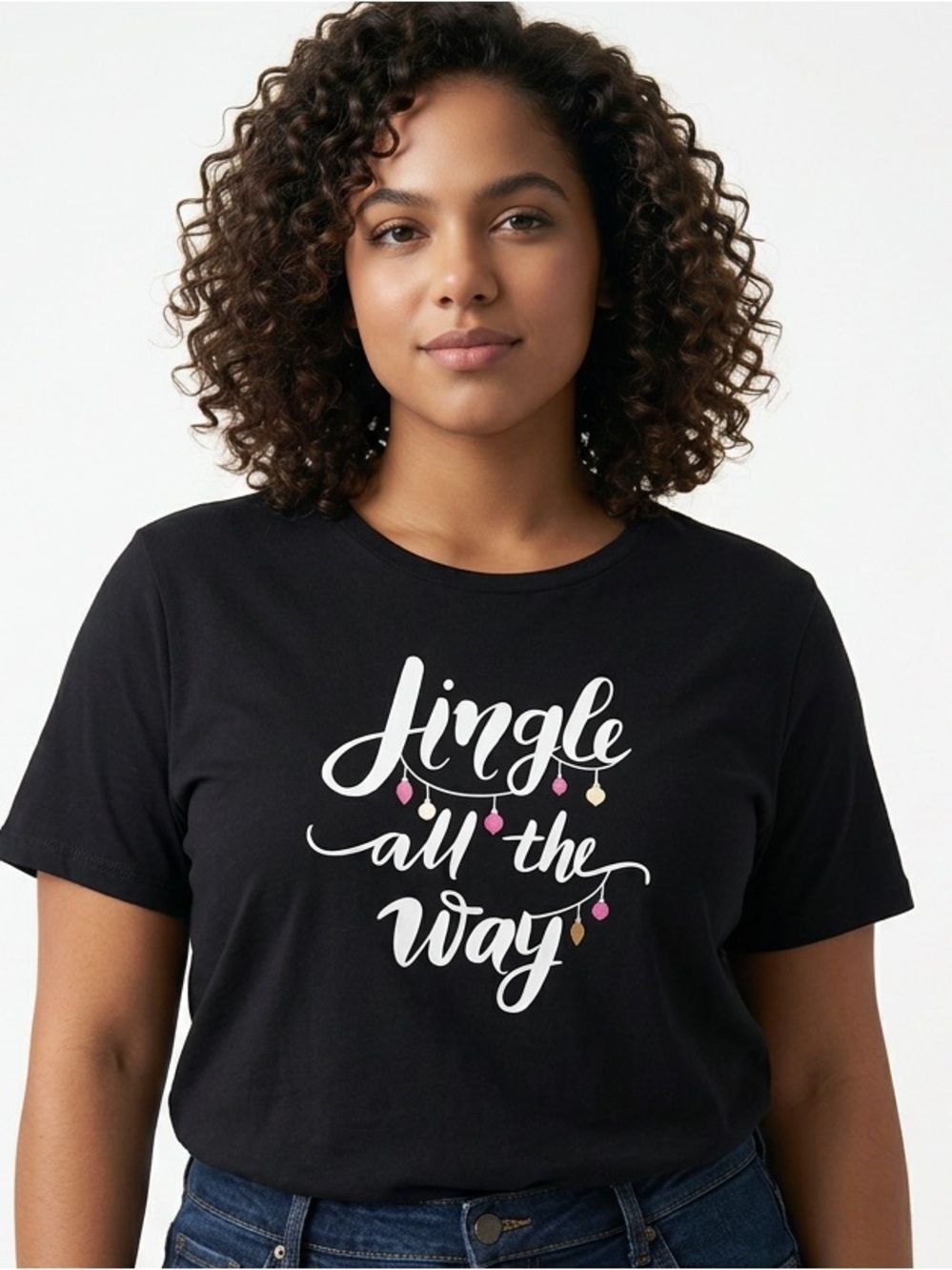HOLIDAY TIME | Jingle All the Way Black Holiday Christmas Tee Women’s Size XL